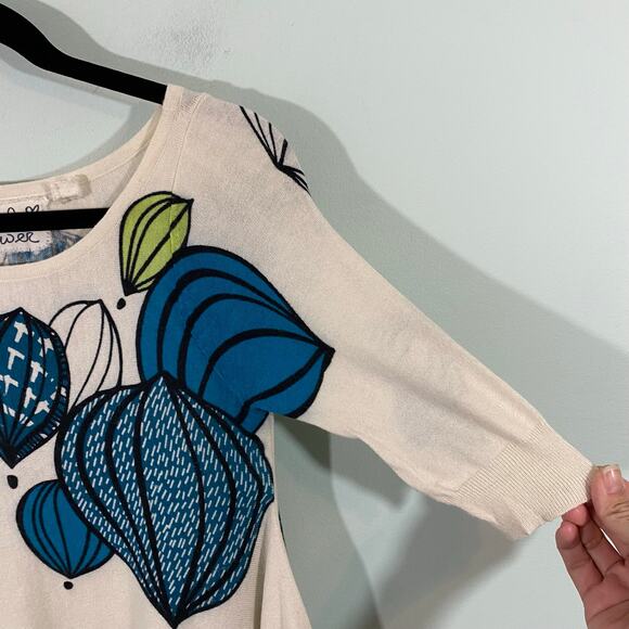 Anthropologie Field & Flowers Hot Air Ballons Asymmetrical Hem Blouse Size S - Picture 5 of 10